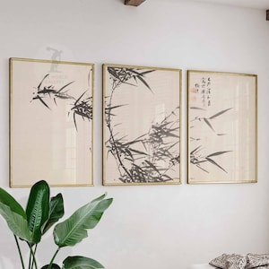 Japanese Set of 3 Floral Posters, Floral Japanese Art Prints, Katsushika Hokusai Wall Art, Ogata Korin Japanese Decor, Japanese Gift