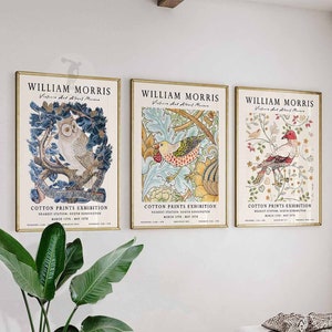 William Morris Set of 3 Prints, William Morris Poster, William Morris Poster Sets, Vintage Wall Art Decor, Floral Art Print, A1/A2/A3/A4