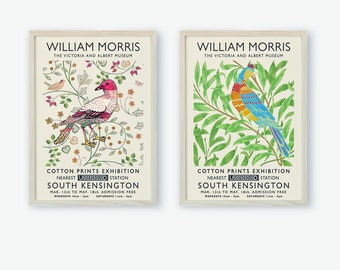 William Morris Poster Sets, William Morris Set of 2 Prints, Animal Vintage Morris Exhibition Art, Gallery Wall, Wall Art Decor, A1/A2/A3/A4