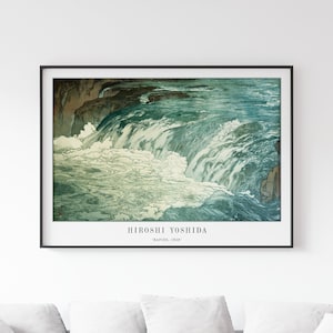 Japanese Poster, Japanese Wall Art, Hiroshi Yoshida, Rapids, Asian Decor, Floral Print, Nature, Gardens, A1/A2/A3/A4