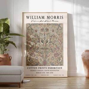 William Morris Print, William Morris Exhibition Poster, Vintage Floral Decor, Botanical Art, Vintage Wall Decor, Vintage Poster, A1/A2/A3/A4