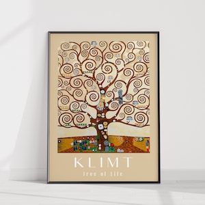 Gustav Klimt Poster, The Tree of Life, Klimt Exhibition Poster, Art Nouveau, Modern Art Print, Wall Art Decor, Housewarming Birthday gift