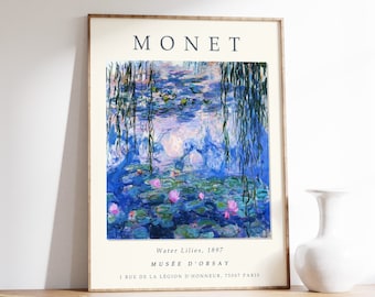 Claude Monet Water Lilies Poster, Vintage Floral Print - Etsy