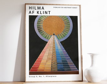 Hilma Af Klint Exhibition Poster, No 1 Altarpiece, Abstract Art, Vintage Print, Matisse, Klimt, Gift Idea, Wall Art Decor