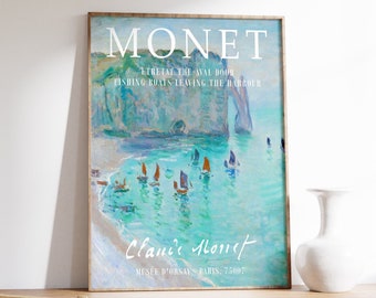 Monet Exhibition Poster, Fishing Boats Leaving the Harbour, Gallery Quality Art, Floral Wall Print