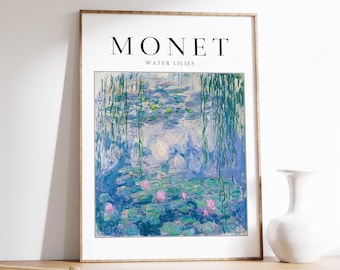 Claude Monet Exhibition Poster, Water Lilies, Monet Art Print, Floral Wall Print, Garden, Scenery, Nature, Gift Idea, A1/A2/A3/A4