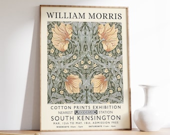 William Morris Print, William Morris Exhibition Print, William Morris Poster, Vintage Wall Art, Textiles Art, Vintage Poster, A1/A2/A3/A4