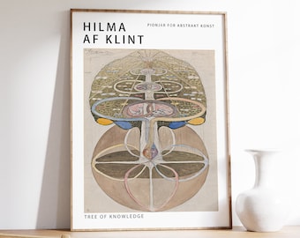 Hilma Af Klint Exhibition Poster, Treee of Knowledge, Abstract Art, Vintage Print, Matisse, Klimt, Gift Idea, Wall Art Decor