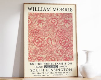 William Morris Print, William Morris Exhibition Print, William Morris Poster, Vintage Wall Art, Textiles Art, Vintage Poster, A1/A2/A3/A4