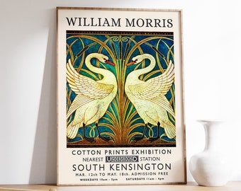 William Morris Exhibition Poster, Floral Art Nouveau Print