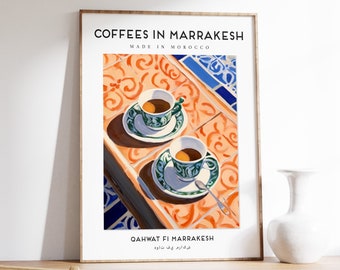 Moroccan Coffee Art Print, Marrakesh Kitchen Decor