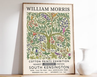 William Morris Print, William Morris Exhibition Print, William Morris Poster, Vintage Wall Art, Morris Flower Pattern, Floral Art Nouveau