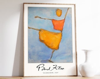 Paul Klee Ausstellungsplakat Vogelscheuche Von Alfons Niex als Hommage an Paul Klee, surrealistische Kunst, Moderne, Kubismus, Geschenkidee, A1/A2/A3/A4