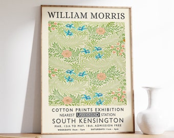 William Morris Poster, William Morris Exhibition Print, William Morris Print, Vintage Wall Art, Floral Print, Vintage Poster, A1/A2/A3/A4