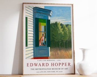 Edward Hopper Exhibition Poster, Cape Cod Morning, Wall Art Decor, Realism, Architecture, Scenery, Gift Idea, Minimalism