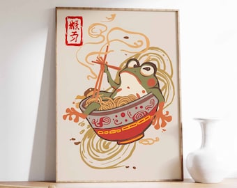Pôster de arte animal japonesa com estampa de sapo Matsumoto Hoji
