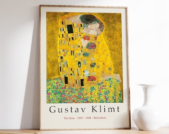 Gustav Klimt Poster - Gallery Quality Print - The Kiss - Gustav Klimt Wall Art Decor - A1/A2/A3/A4