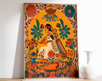 風景画 雪山と馬に乗った人物 メキシコで購入したもの 風景画 雪山と馬に乗った人物 メキシコで購入したもの