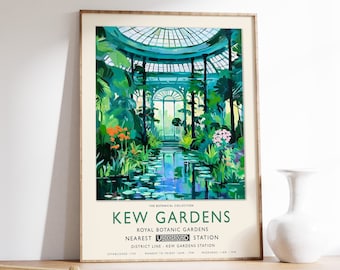 Kew Gardens Print, London Print, Botanical Gardens Print, William Morris Poster, Vintage Wall Art, Floral Art, Vintage Poster, A1/A2/A3/A4