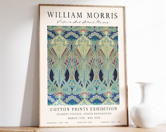 William Morris Exhibition Print, Vintage Floral Textile Art