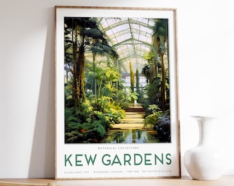 William Morris Kew Gardens Ausstellungsplakat, Vintage Blumenwandkunst