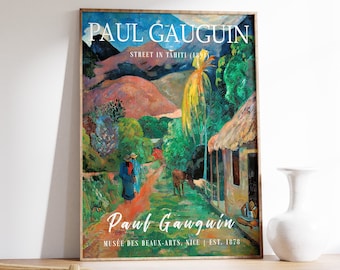 Paul Gauguin 'Street In Tahiti' Poster, Tropical Art Print