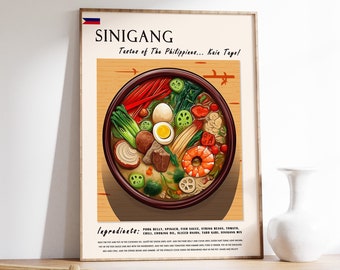 Sinigang Filipino Food Art Print, Asian Kitchen Decor