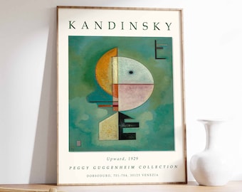Plakat Kandinsky'ego, W górę, Wydruk z wystawy Wassily'ego Kandinsky'ego, Dekoracja ścienna, Plakat Bauhaus, Sztuka retro, Abstrakcyjna dekoracja ścienna, A1/A2/A3/A4