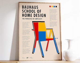 Bauhaus Schulposter, Mid-Century Modern Chair Print