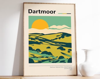 Dartmoor National Park Poster, Dartmoor National Park Travel Print, UK Travel Print, Nature Travel Art, Travel Decor, Gift, A1/A2/A3/A4