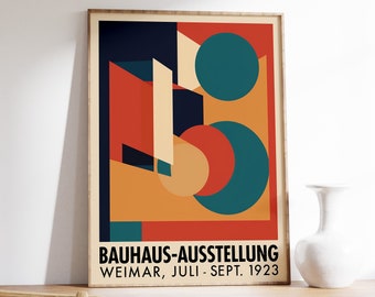 Poster retrò Bauhaus, arte murale modernista, stampa geometrica Bauhaus, decorazione astratta tedesca, poster grafico, stampa artistica minimalista, formato A1/A2/A3/A4