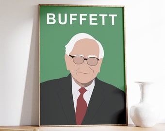 Warren Buffet Print, Warren Buffet Poster, Stock Market Poster, Capitalism Poster, Home Decor, Warren Buffet, Interior Design, Famous People