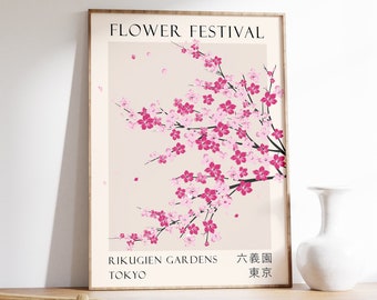 Flower Market Tokyo Japan Poster, Flower Market Art Print, Floral Wall Art Decor, Garden Art, Japanese Art, Floral Birthday Gift