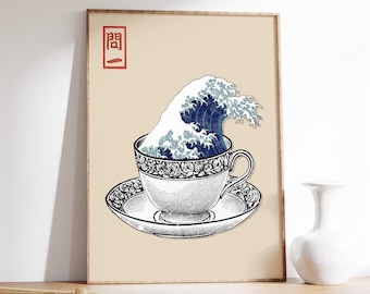 Hokusai Exhibition Poster, The Great Wave, Japanese Art Print