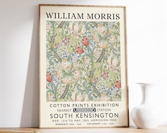 William Morris Print, William Morris Exhibition Print, William Morris Poster, Vintage Wall Art, Textiles Art, Vintage Poster, A1/A2/A3/A4