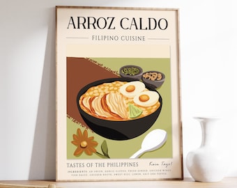 Arroz Caldo Filipino Food Poster, Kitchen Decor Print