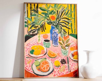 Retro Food Art Print, Vintage Kitchen Table Poster