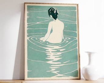 Vintage Japanese Poster with Female Illustration Art Print, Japanese Decor, Japanese Art Print, Ukiyo-e, Asian Art, Asian Gift, A1/A2/A3/A4