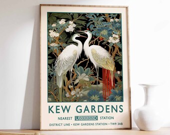 William Morris Stork Print, Kew Gardens Print, London Print