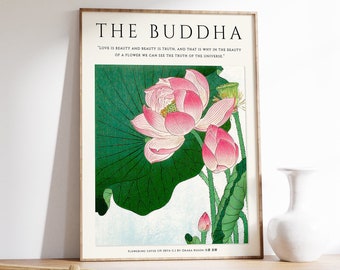 Buddhist Floral Art Print, Ohara Koson Japanese Art