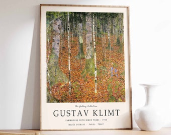 Gustav Klimt Art Print, Birch Trees, Gustav Klimt Poster, Art Nouveau, Modern art, Wall Art, Floral Art, Gustav Klimt Gift