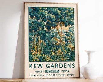 William Morris Kew Gardens Druck, Vintage Blumenkunst Poster