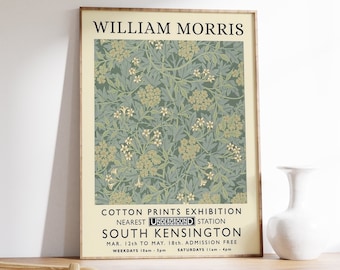 William Morris Exhibition Poster, Vintage Floral Art Print