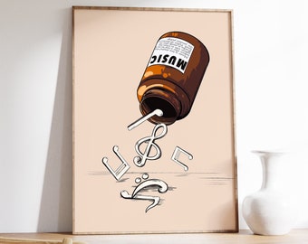 Musik Wandkunst, Musik Kunstdruck, Musik Dekor, Musik Geschenk, Wand Kunst, Musik Liebhaber Geschenk, Geschenk für Musik Liebhaber, Retro Kunst, A1/A2/A3/A4