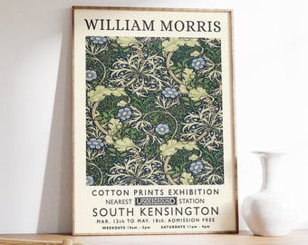William Morris Print, William Morris Exhibition Print, William Morris Poster, Vintage Wall Art, Textiles Art, Vintage Poster, A1/A2/A3/A4