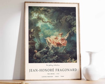 Affiche de l'exposition Fragonard La balançoire, impression d'art célèbre tableau