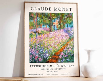Monet's Garden Exhibition Poster, Floral Impressionist Art Print