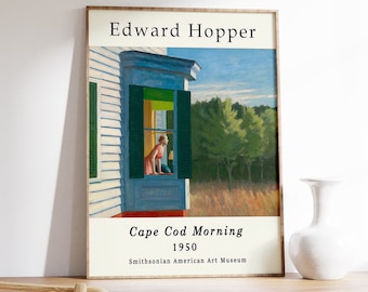 Edward Hopper Exhibition Poster, Cape Cod Morning Print, American Realism Wall Art