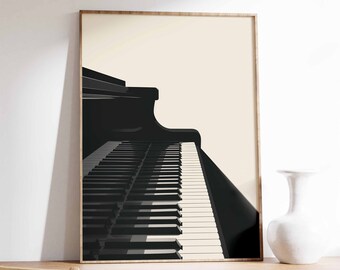 Piano Print, Music Decor, Music Wall Art, Music Gift, Piano Wall Art, Music Lovers Gift, Gift for Music Lover, A1/A2/A3/A4