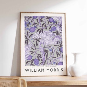 William Morris Purple Print, William Morris Exhibition Poster, William Morris Floral Decor, Vintage Wall Art, Botanical Art, Flower Print
